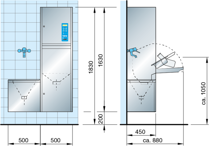 Measurements Bedpan washer Measurements Topic bedpan washer