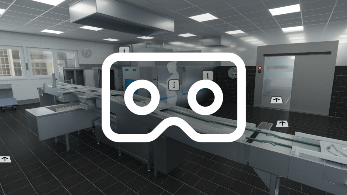 Explore a large dishwashing area using 3D glasses Explore a large dishwashing area using 3D glasses