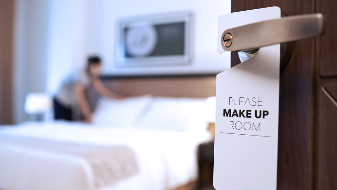Cleaning hotel rooms is time intensive